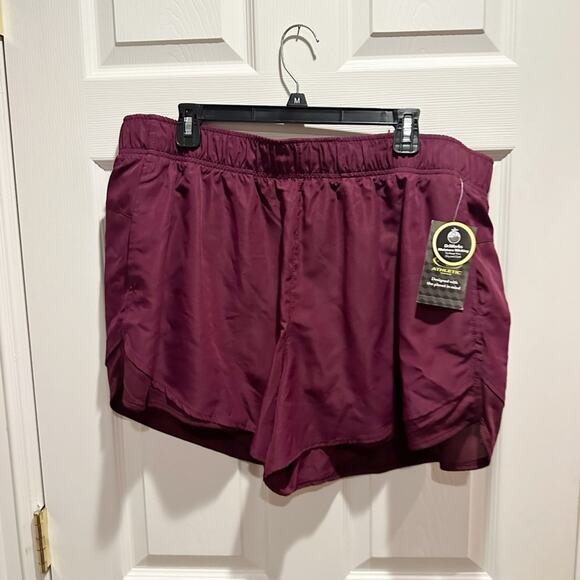 NWT Athletic Works Purple Burgundy Plum Running Exercise Shorts Size 1X - Picture 4 of 14